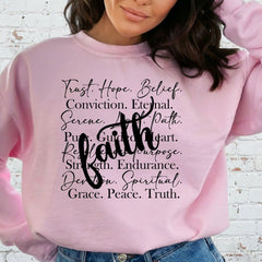 Faith Words of Life | Spiritual Attributes Sweatshirt - Luckets.com
