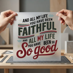Faithful Good Script Diy Christian Faith Ready to Press DTF Transfer for Dtf