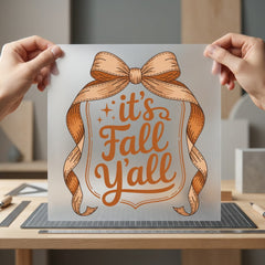 Fall All Bow Ribbon Thanksgiving Fall Ready to Press DTF Transfer for Dtf