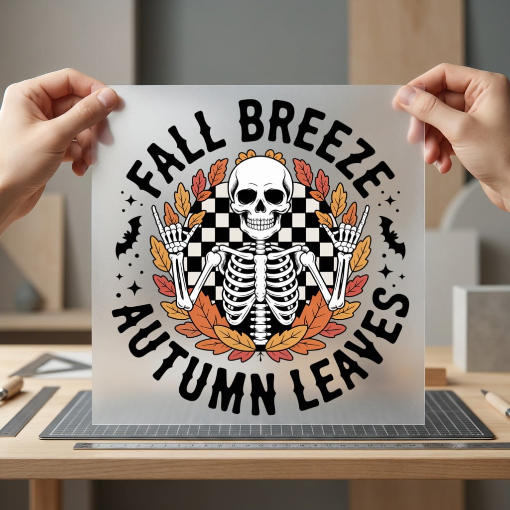 Fall Breeze Autumn Leaves Halloween Fall Ready to Press DTF Transfer for Dtf