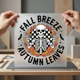 Fall Breeze Autumn Leaves Halloween Fall Ready to Press DTF Transfer for Dtf