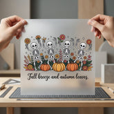Fall Breeze Skeleton Dance Halloween Ready to Press DTF Transfer for Dtf