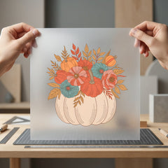 Fall Floral Pumpkin Autumn Halloween Thanksgiving Ready to Press DTF Transfer for Dtf