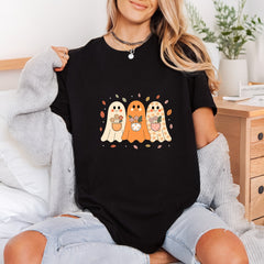 Fall Ghosts Flowers Autumn Halloween Fall Ready to Press DTF Transfer for Dtf