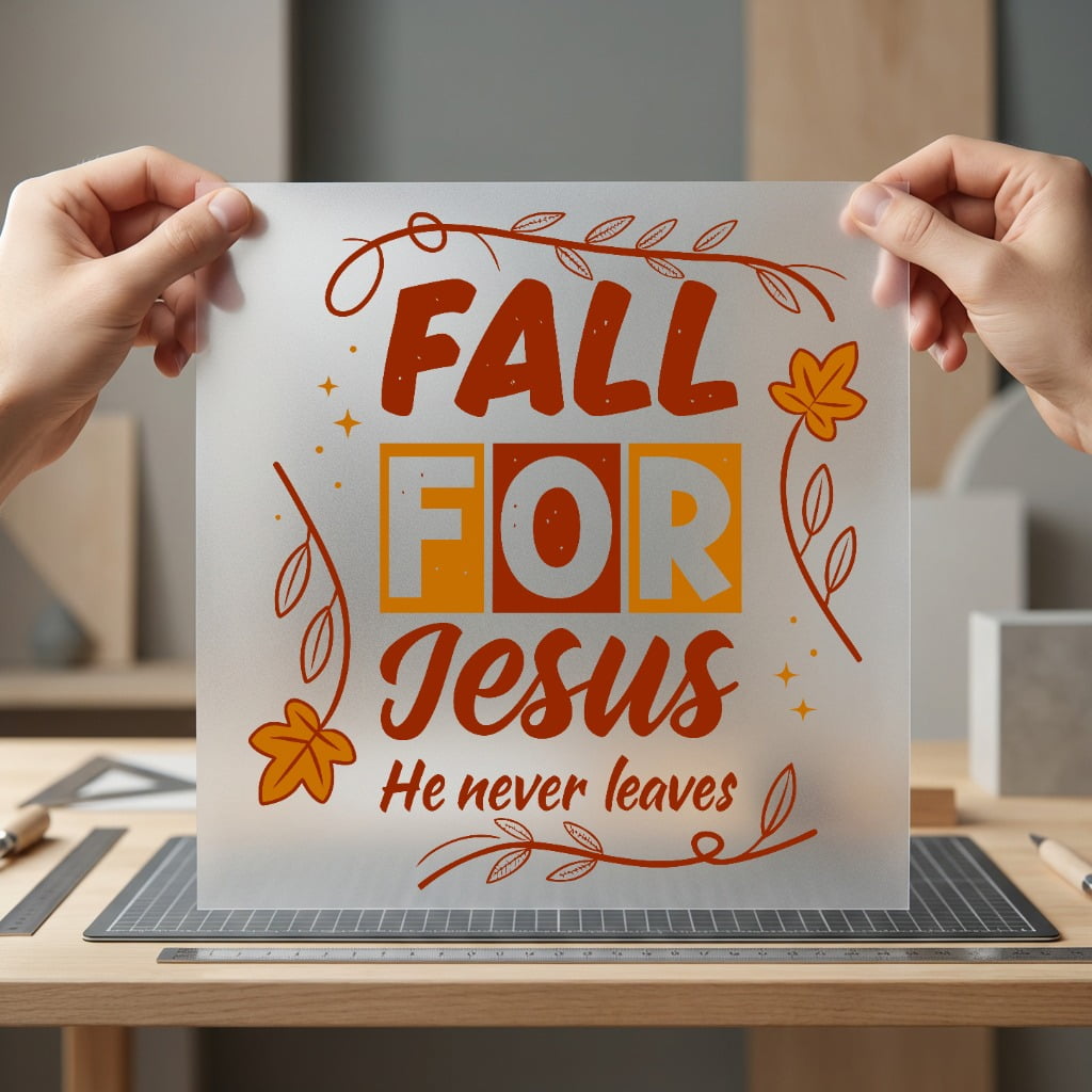 Fall Jesus Never Leaves Christian Faith Ready to Press DTF Transfer for Dtf