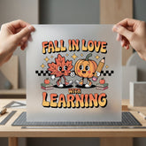 Fall Love Learning Retro Fall Teacher Ready to Press DTF Transfer for Dtf