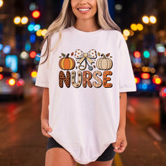 Fall Nurse Pumpkin Autumn Halloween Thanksgiving Ready to Press DTF Transfer for Dtf