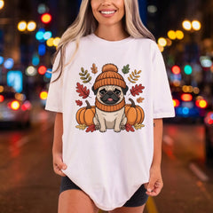 Fall Pug Pumpkins Autumn Thanksgiving Fall Ready to Press DTF Transfer for Dtf
