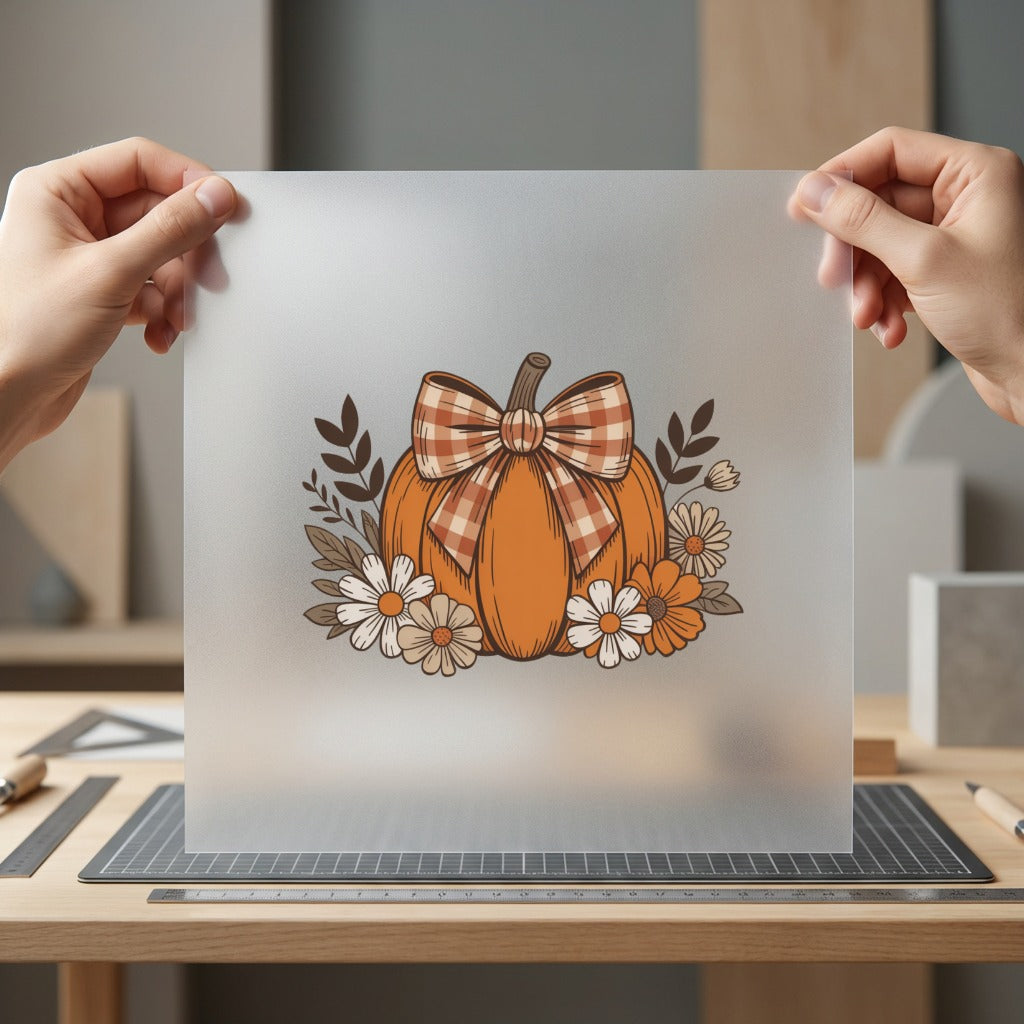 Fall Pumpkin Plaid Bow Thanksgiving Fall Ready to Press DTF Transfer for Dtf