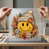 Fall Smiley Face Autumn Halloween Thanksgiving Ready to Press DTF Transfer for Dtf