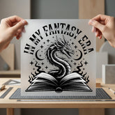 Fantasy Era Dragon Book Vintage Retro Ready to Press DTF Transfer for Dtf