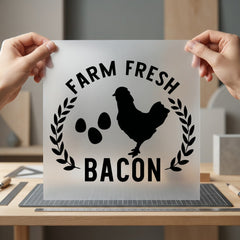 Farm Fresh Bacon Rustic Usa Vintage Ready to Press DTF Transfer for Dtf