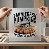 Farm Fresh Pumpkins Autumn Usa Halloween Ready to Press DTF Transfer for Dtf