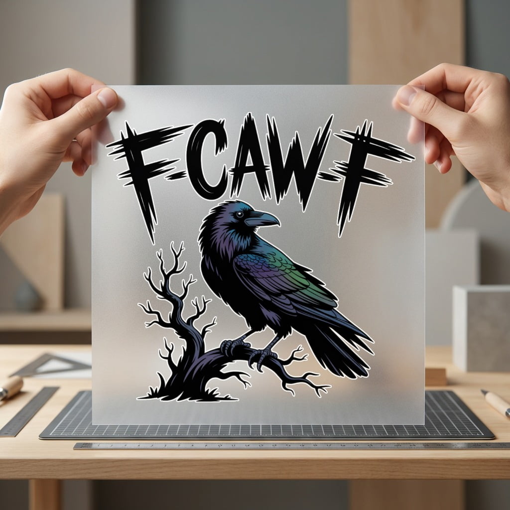 Fcawf Crow Branch Spooky Halloween Aesthetic Ready to Press DTF Transfer for Dtf