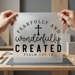 Fearfully Wonderfully Created Quote Christian Faith Ready to Press DTF Transfer for Dtf