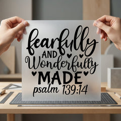 Fearfully Wonderfully Made Script Christian Faith Ready to Press DTF Transfer for Dtf