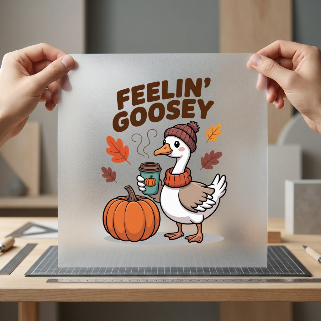 Feelin Goosey Autumnal Charm Thanksgiving Fall Ready to Press DTF Transfer for Dtf
