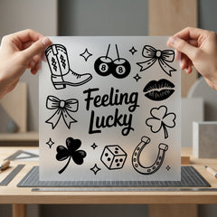 Feeling Lucky Vibes Retro Retro Aesthetic Ready to Press DTF Transfer for Dtf