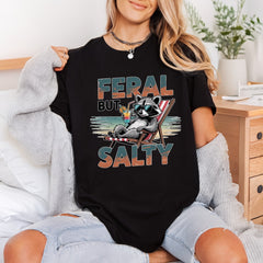 Feral But Salty Raccoon Funny Retro Ready to Press DTF Transfer for Dtf