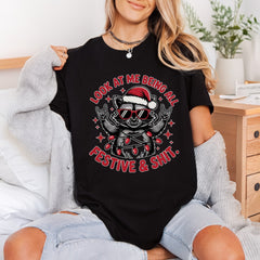 Festive Racoon Rocker Holiday Christmas Funny Ready to Press DTF Transfer for Dtf