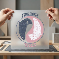 Find Wild Fish Yin Faith Vintage Ready to Press DTF Transfer for Dtf
