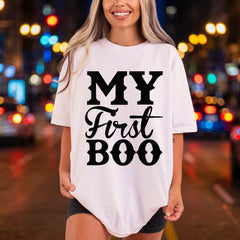 First Boo Halloween Diy Halloween Funny Ready to Press DTF Transfer for Dtf