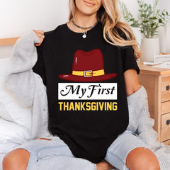 First Thanksgiving Pilgrim Hat Thanksgiving Autumn Ready to Press DTF Transfer for Dtf