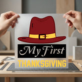 First Thanksgiving Pilgrim Hat Thanksgiving Autumn Ready to Press DTF Transfer for Dtf