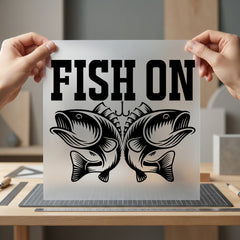 Fish Fishing Bass Angler Dad Fishing Ready to Press DTF Transfer for Dtf