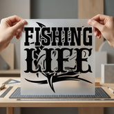 Fishing Life Angler Diy Vintage Retro Ready to Press DTF Transfer for Dtf