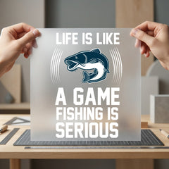 Fishing Serious Angler Diy Dad Funny Ready to Press DTF Transfer for Dtf