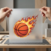 Flaming Basketball Sports Diy Fitness Ready to Press DTF Transfer for Dtf