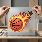 Flaming Basketball Sporty Diy Fitness Ready to Press DTF Transfer for Dtf