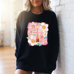Floral Cross Design | Faith & Spring Bloom Sweatshirt - Luckets.com