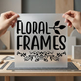 Floral Frames Elegant Diy Aesthetic Floral Ready to Press DTF Transfer for Dtf