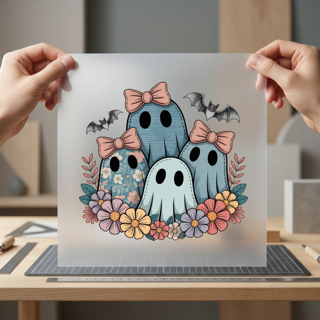 Floral Ghost Family Spooky Halloween Fall Ready to Press DTF Transfer for Dtf