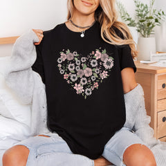 Floral Heart Boho Diy Valentine Boho Ready to Press DTF Transfer for Dtf