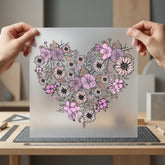 Floral Heart Boho Diy Valentine Boho Ready to Press DTF Transfer for Dtf