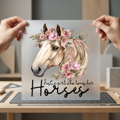 Floral Horse Head Quote Usa Mom Ready to Press DTF Transfer for Dtf