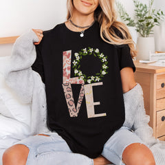 Floral Love Leopard Romantic Valentine Floral Ready to Press DTF Transfer for Dtf