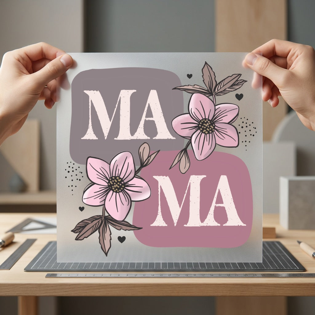 Floral Mama Boho Diy Mom Mama Ready to Press DTF Transfer for Dtf