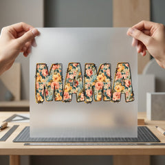 Floral Mama Outline Chic Mom Mama Ready to Press DTF Transfer for Dtf