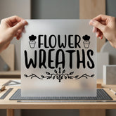 Flower Wreaths Text Floral Aesthetic Floral Ready to Press DTF Transfer for Dtf