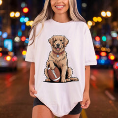 Football Golden Retriever Game Mom Dad Ready to Press DTF Transfer for Dtf