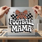 Football Mama Retro Checkered Mom Vintage Ready to Press DTF Transfer for Dtf