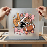 Football Mom Pink Bows Mom Fitness Ready to Press DTF Transfer for Dtf
