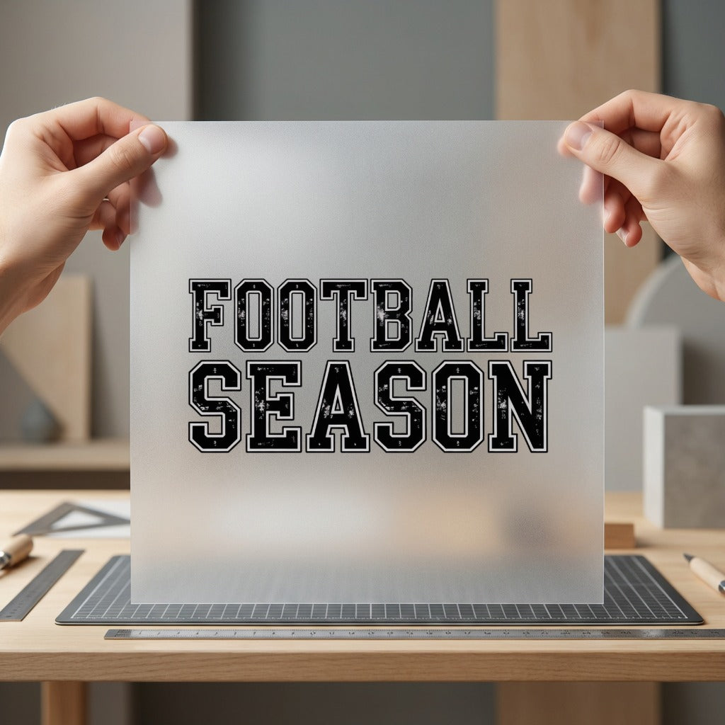 Football Season Collegiate Text Vintage Retro Ready to Press DTF Transfer for Dtf