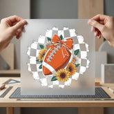 Football Sunflowers Bow Artistic Mom Vintage Ready to Press DTF Transfer for Dtf