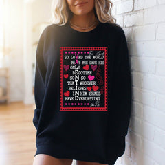 For God So Loved | John 3:16 Valentine Sweatshirt - Luckets.com