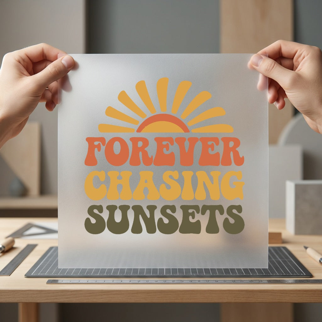Forever Chasing Sunsets Retro Vintage Retro Ready to Press DTF Transfer for Dtf